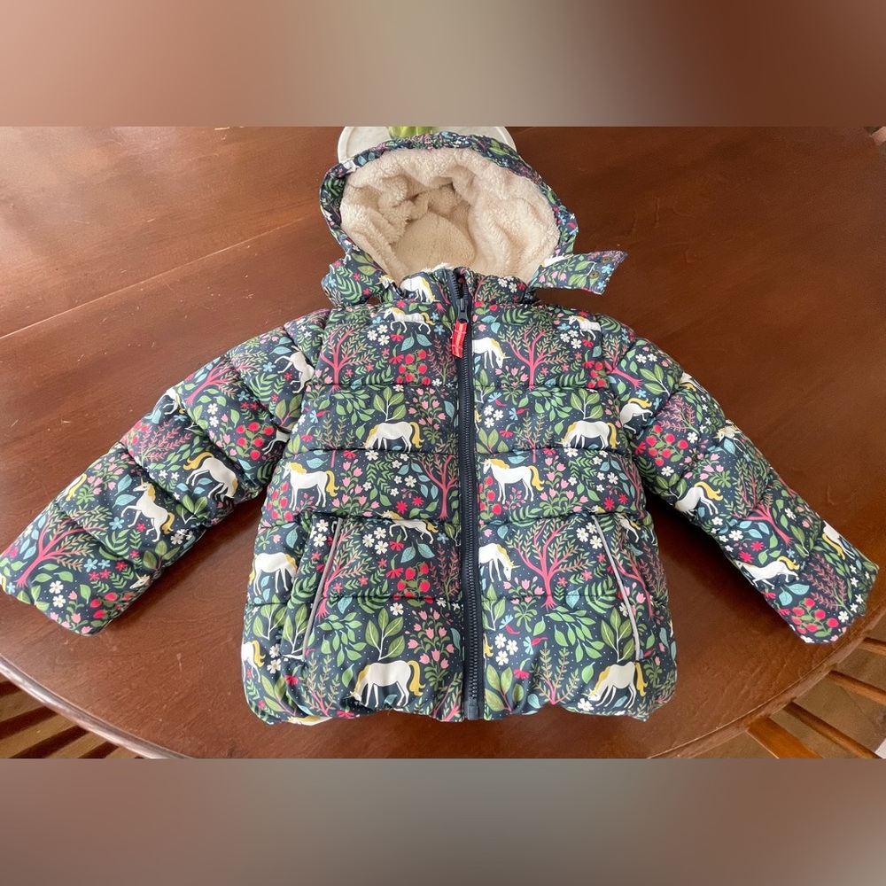 Mini Boden unicorn snow jacket 2-3t